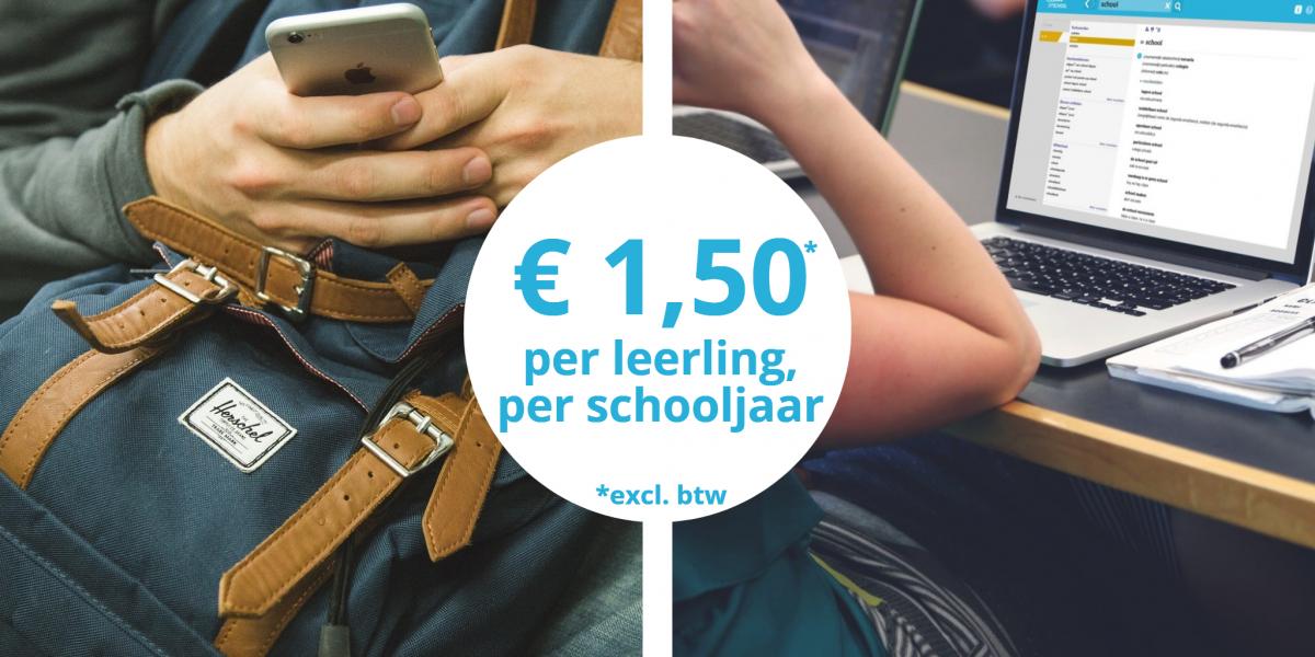 Van Dale Online op school - € 1,50 per leerling, per schooljaar